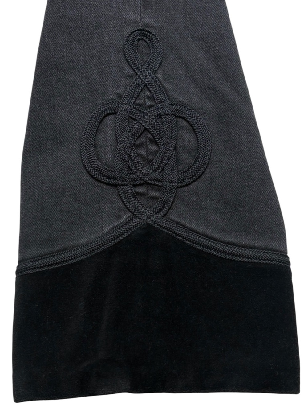 Lauren Ralph Lauren Regal Straight Ankle Jeans Velvet Cuff Embroidered Black 10 - Picture 3 of 14
